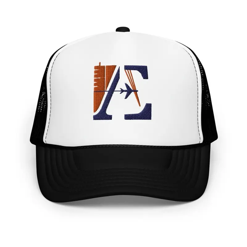 AE logo blue orange trucker